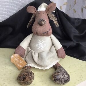 Cute Stuffed Moose Doorstop Christmas Decor